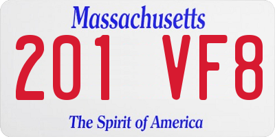 MA license plate 201VF8