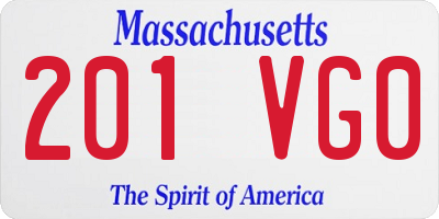 MA license plate 201VG0