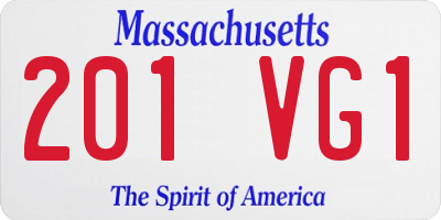 MA license plate 201VG1