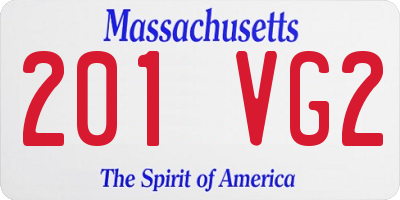 MA license plate 201VG2