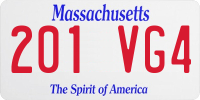 MA license plate 201VG4