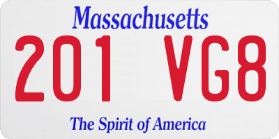 MA license plate 201VG8
