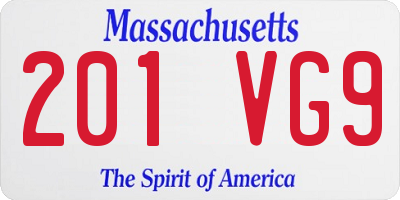 MA license plate 201VG9