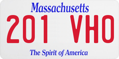 MA license plate 201VH0
