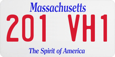 MA license plate 201VH1