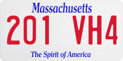 MA license plate 201VH4