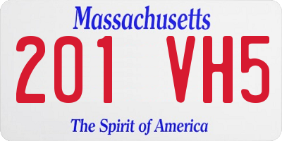 MA license plate 201VH5