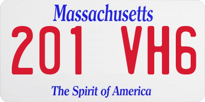 MA license plate 201VH6