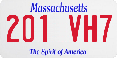 MA license plate 201VH7