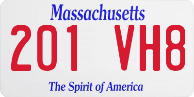 MA license plate 201VH8