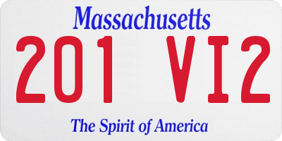 MA license plate 201VI2