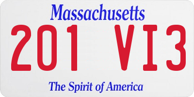 MA license plate 201VI3