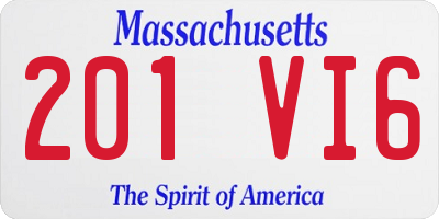 MA license plate 201VI6