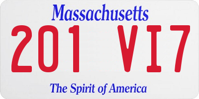 MA license plate 201VI7