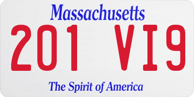MA license plate 201VI9