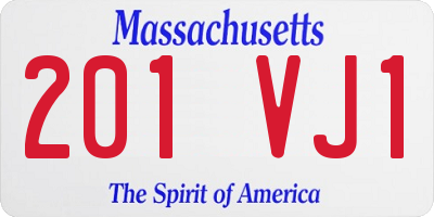 MA license plate 201VJ1