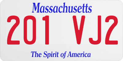 MA license plate 201VJ2