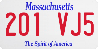 MA license plate 201VJ5