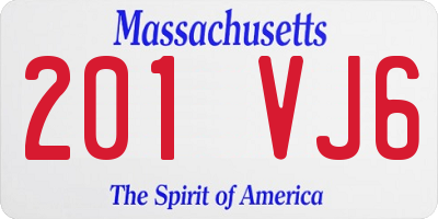 MA license plate 201VJ6