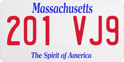 MA license plate 201VJ9