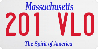 MA license plate 201VL0