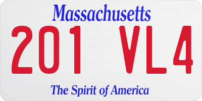 MA license plate 201VL4