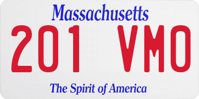 MA license plate 201VM0