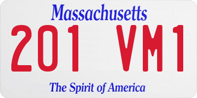 MA license plate 201VM1