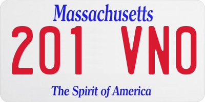 MA license plate 201VN0