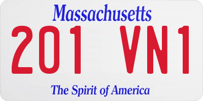 MA license plate 201VN1