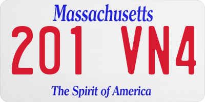 MA license plate 201VN4