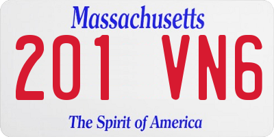 MA license plate 201VN6