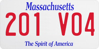 MA license plate 201VO4