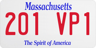 MA license plate 201VP1
