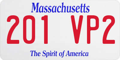 MA license plate 201VP2