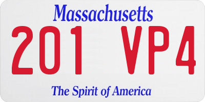 MA license plate 201VP4