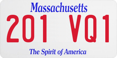 MA license plate 201VQ1