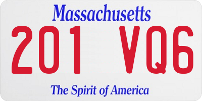 MA license plate 201VQ6