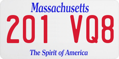 MA license plate 201VQ8