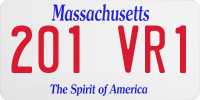 MA license plate 201VR1
