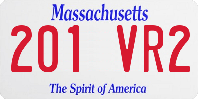 MA license plate 201VR2