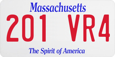 MA license plate 201VR4