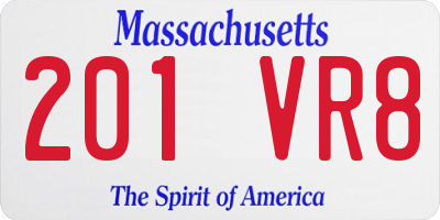 MA license plate 201VR8
