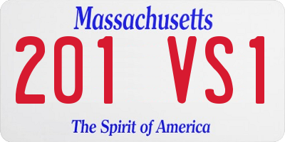 MA license plate 201VS1