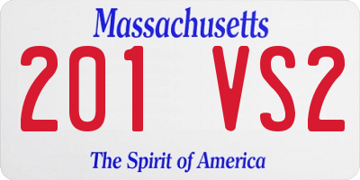 MA license plate 201VS2