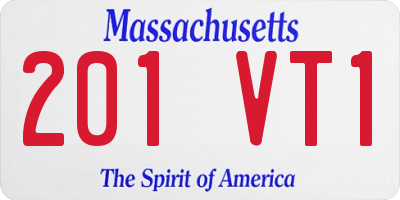 MA license plate 201VT1