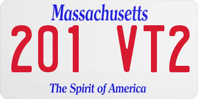 MA license plate 201VT2