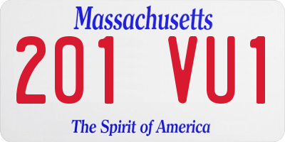 MA license plate 201VU1