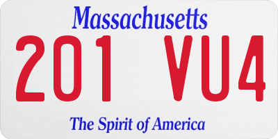 MA license plate 201VU4