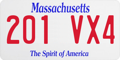 MA license plate 201VX4